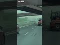 Moment tipper truck slams into bridge