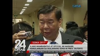 24 Oras: Ilang mambabatas at opisyal ng Marawi, nakulangan sa ikalawang SONA ni Pres. Duterte