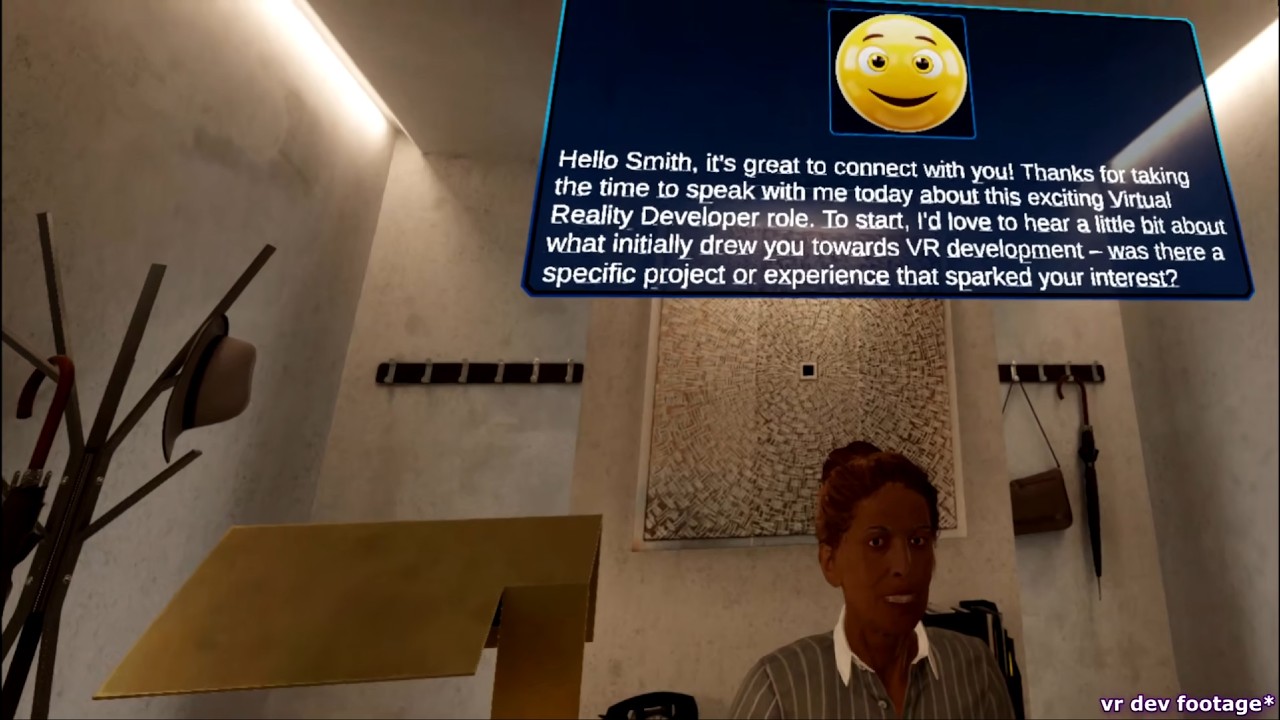 I created a VR JOB INTERVIEW SIMULATOR with 100% LOCAL AI ! - YouTube