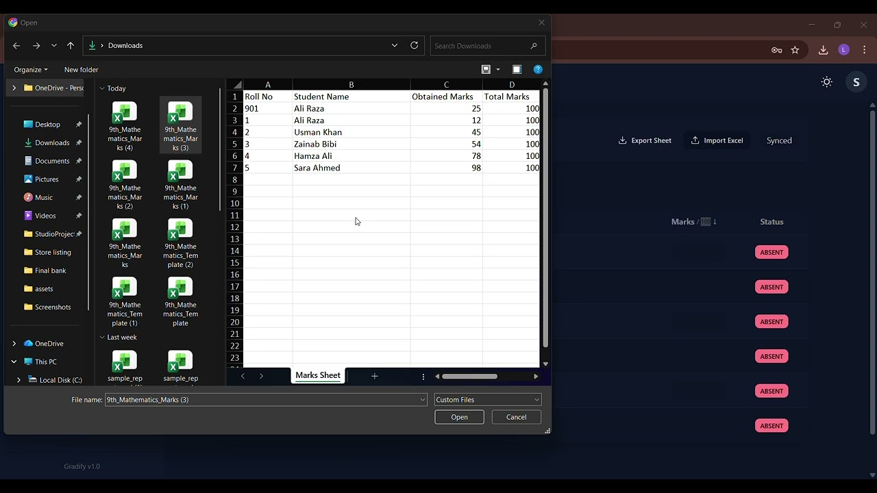 Gradify Result Management System.