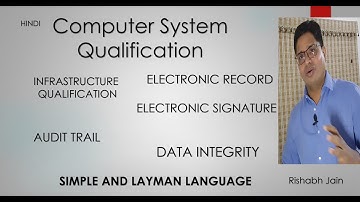 Computer system qualification I Electronic Record I Electron signature I Data Integrity I Audit
