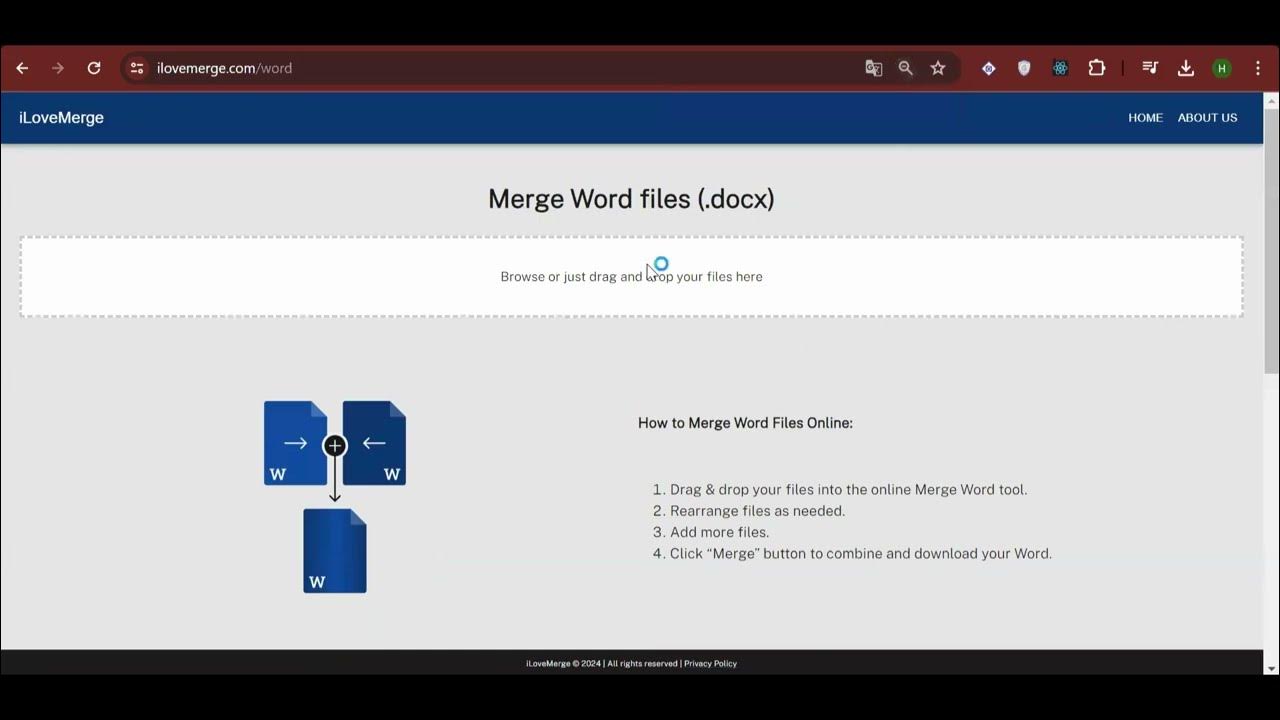 How to merge word document online using ilovemerge youtube