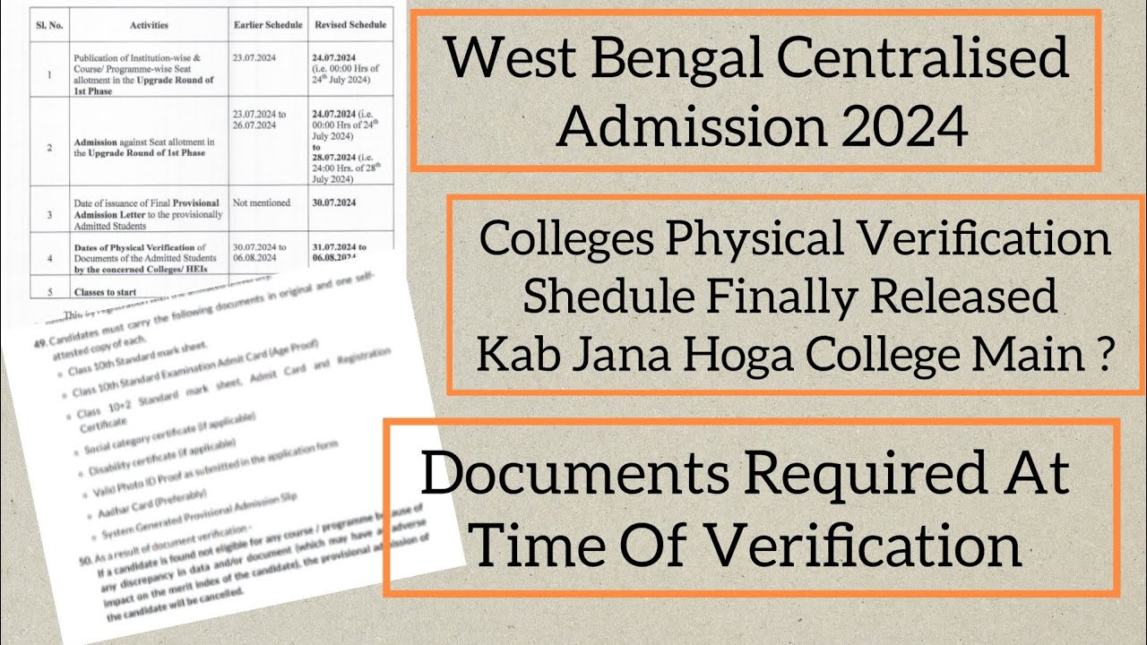 Physical Verification Shedule Release By WBCAP College Kab Jana Hoga physical-verification-shedule-release-by-wbcap-college-kab-jana-hoga