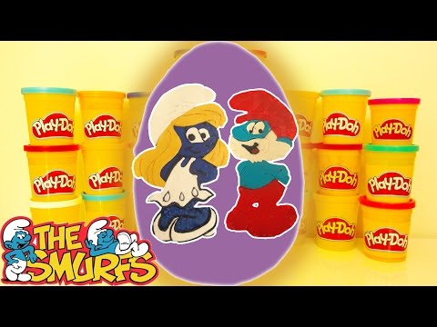 Dev Yumurta Şirine ve Şirin Baba Dev Sürpriz Yumurtası - Play Doh Şirinler Oyun Hamuru Oyuncak #16