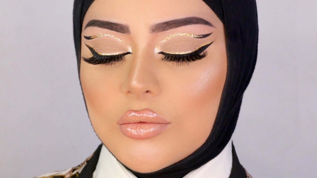 The GOLDEN Look - Double Eyeliners |MARWAYEHIA| مكياج ذهبي - دبل ايلاينر مع مروة يحيي