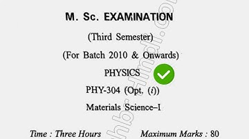 2014 Cdlu MSc Physics 3rd Sem Material Science Question Paper
