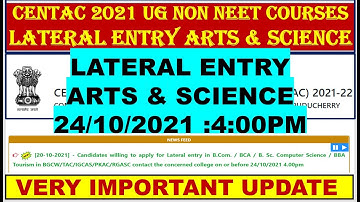 CENTAC 2021 LATERAL ENTRY ARTS & SCIENCE COURSES | CENTAC 2021 ROUND 1 SEAT ALLOTMENT COURSE WISE