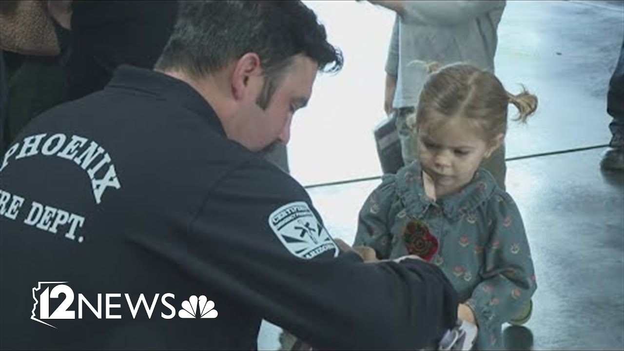 Phoenix firefighters reunite with child they saved - YouTube
