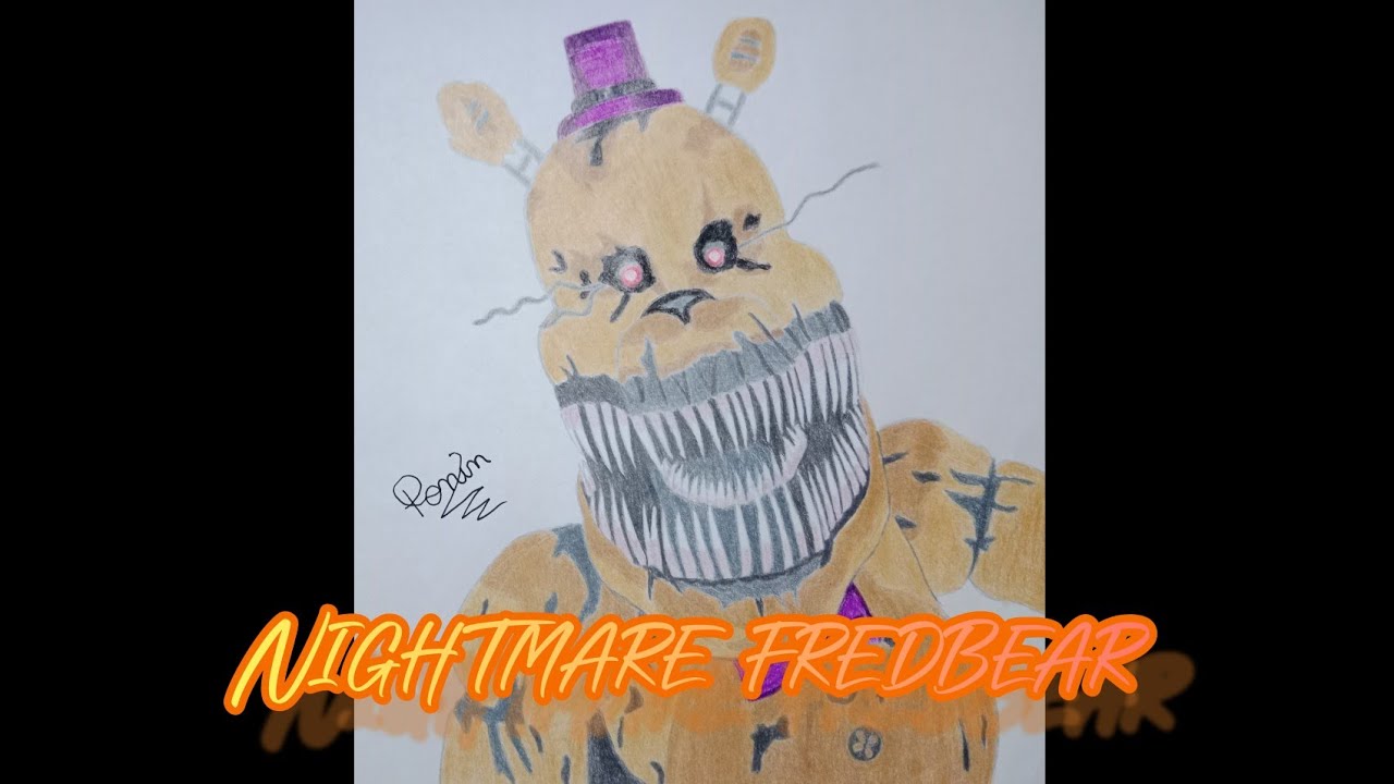 meus desenhos/videos(paint e papel) - Cabeça do nightmare fredbear