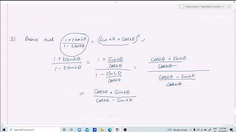(Lecture 15) Questions based on Hyperbolic Functions