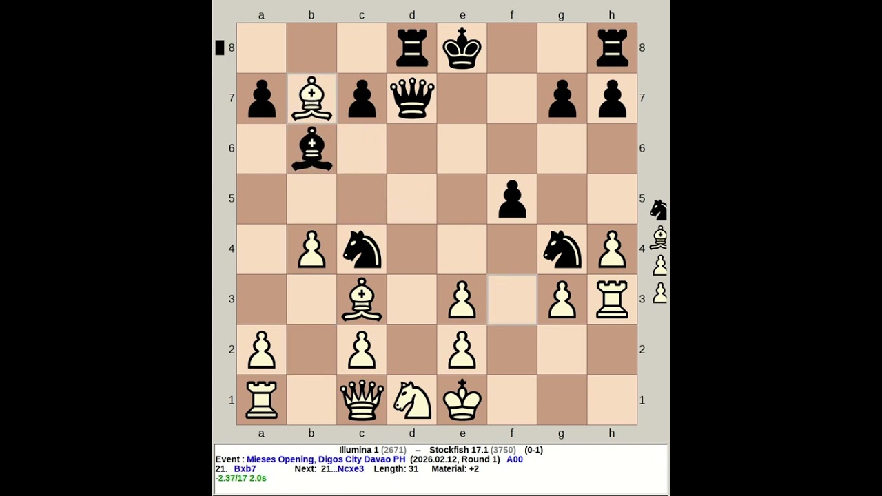 Illumina 1 против Stockfish 17.1 | Дебют Миеза #шахматы