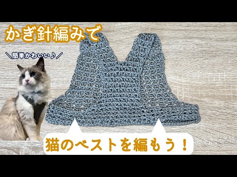 Easy and cute! How to knit a cat vest♪cat vest - YouTube