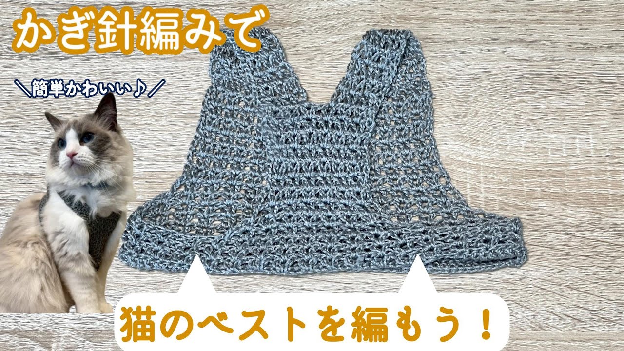 Easy and cute! How to knit a cat vest♪cat vest - YouTube