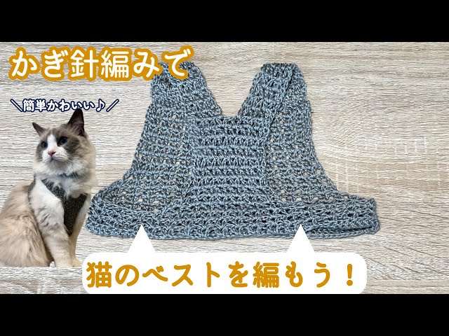 Easy and cute! How to knit a cat vest♪cat vest - YouTube