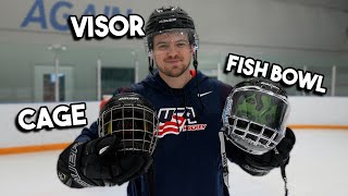 HOCKEY CAGE vs. VISOR vs. SHIELD - WHICH IS THE BEST?