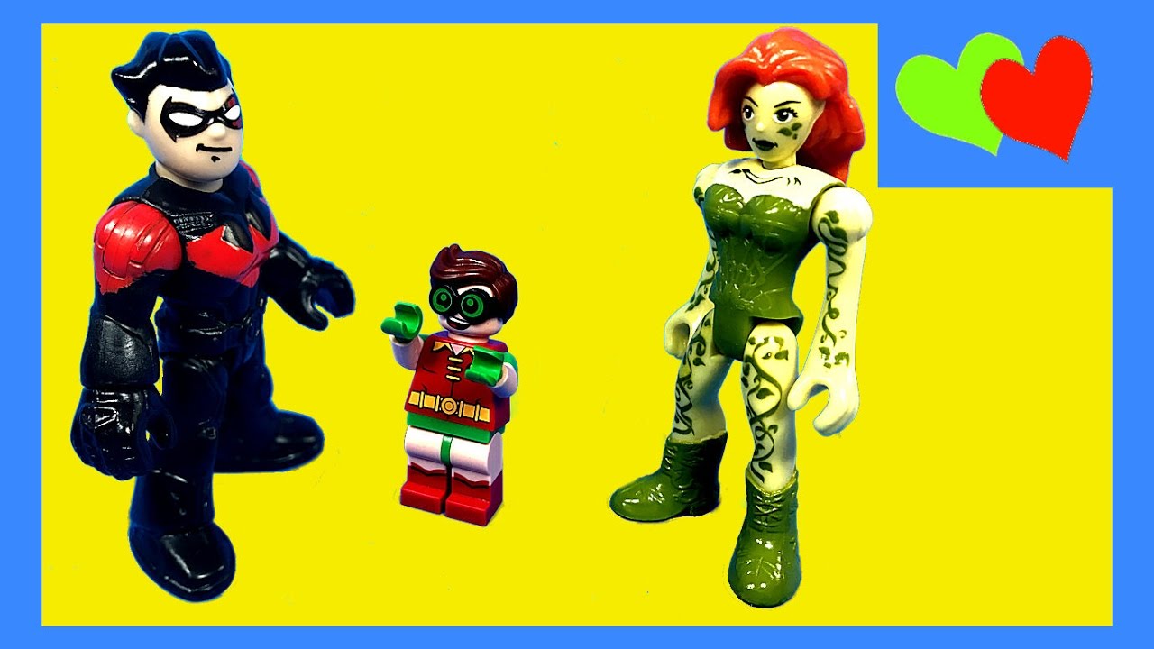 Imaginext Poison Ivy and Nightwing Babysit His Nephew Vincent Toy Video