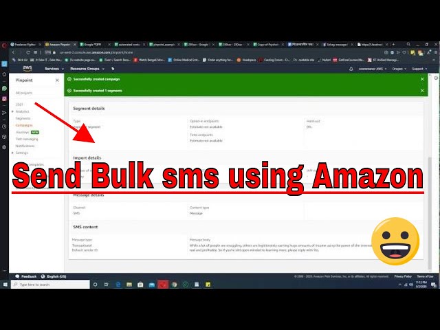 How to Send Bulk sms using Amazon Pinpoint Campaign 2020 amazon connect