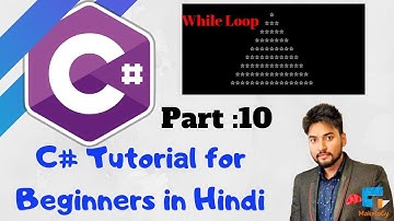 🔴 C# Tutorial 10 - Triangle/Diamond With While Loop using in  C# || Hindi | makelogy