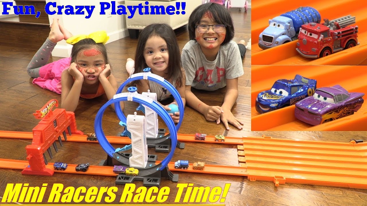 Racing TOY CARS! Hot Wheels Racing, Disney Cars Mini Racers Edition ...