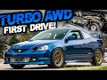 AWD TURBO RSX is COMPLETE! FIRST DRIVE Honda K20 AWD (Will it Still Spin?)