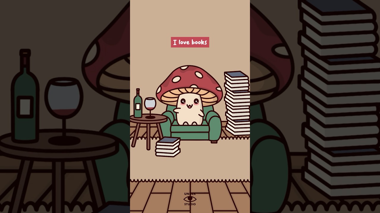 I Love Books 📚 Mushie Bookworm | Relatable Animation Meme | Original Audio: Rod Reads