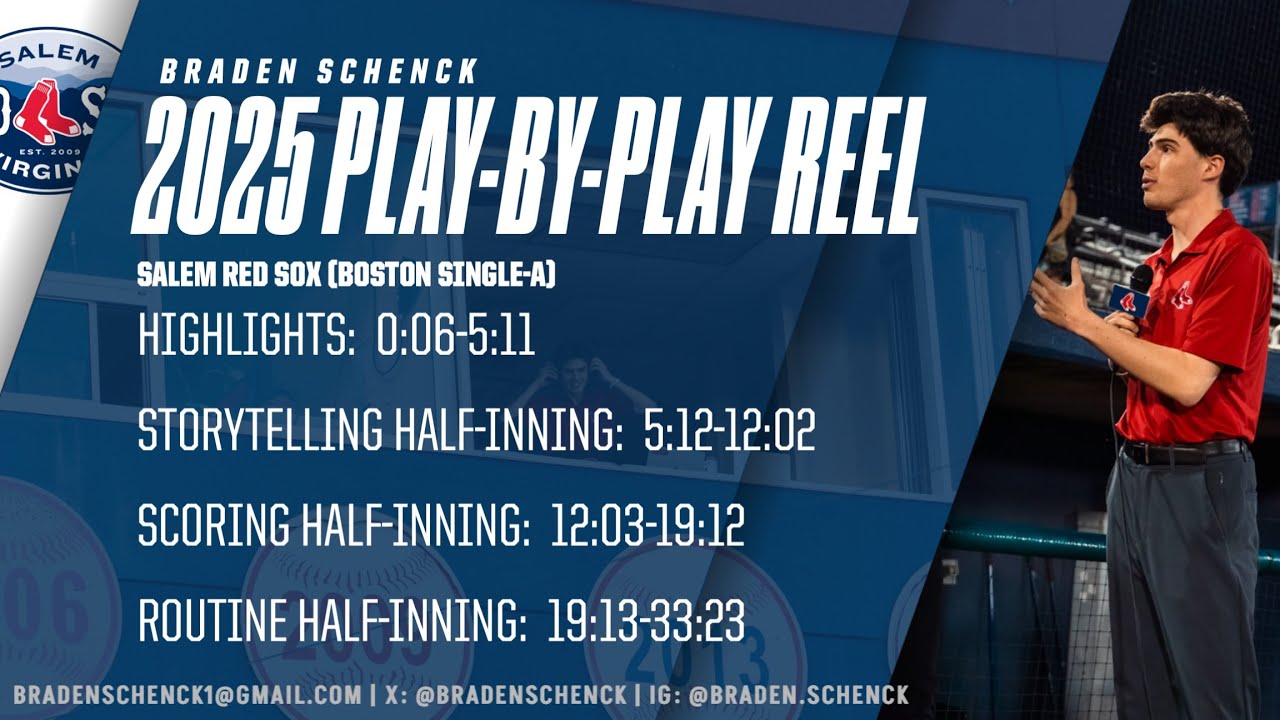 Braden Schenck Minor League Baseball Play-by-Play Reel (2025)