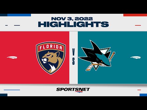 NHL Highlights | Panthers vs. Sharks - November 3, 2022