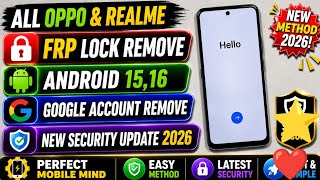 All Oppo &amp; Realme FRP Lock Remove 2026 (Android 15,16) How To FRP Unlock All Realme Without Pc