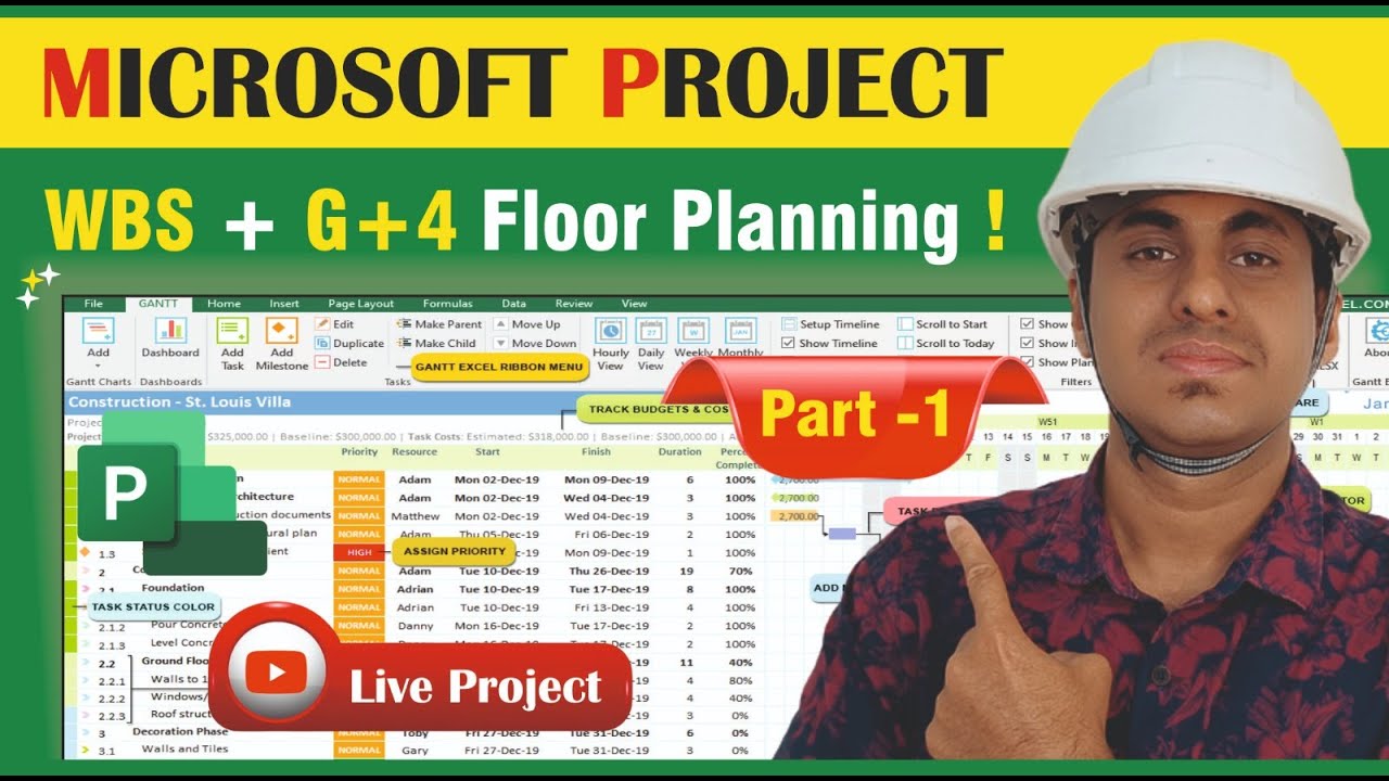 How To Prepare Construction Plan On MSP MS Project Complete Tutorial nhfs-fci-pds-msp-full-form-youtube