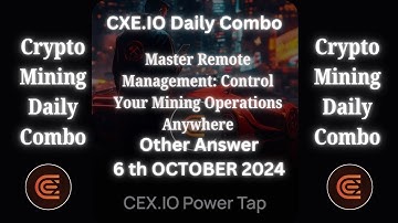 CEX.IO Today Quiz Answer 2| Master Remote Management: Control Your Mining Operations Anywhere #cexio