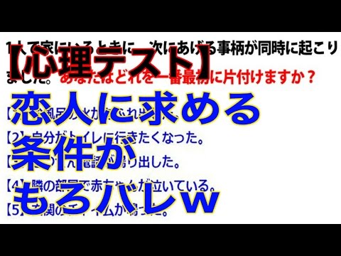 【心理テスト】あなたは何番を選ぶ！？優先順位で恋人に求める条件が分かります！