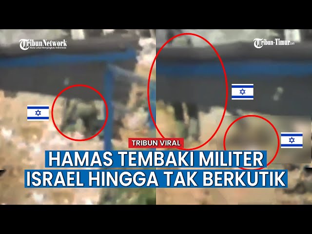 Pejuang Brigade Al Qassam Tembaki Tentara Israel sampai Tersungkur hingga Diseret Rekannya class=