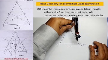 14.1 Inscribe 3 circles in a given regular triangle - Intermediate Plane Geometry