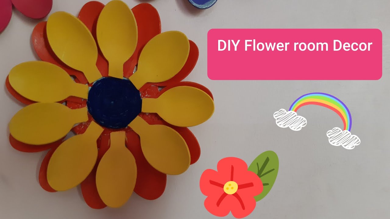 DIY Flower Room Decor with wooden spoons..#The creative channel😊🌈❤️