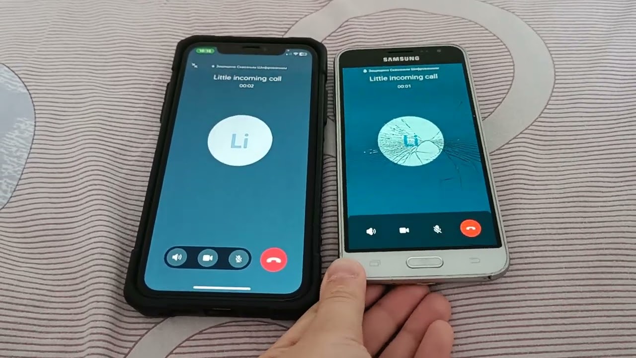 iPhone 11 & Galaxy J3 Bip incoming call.