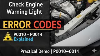 Toyota Vitz Vvt Error Codes P0010 To P0014 Explained  Practical Engine Demo 