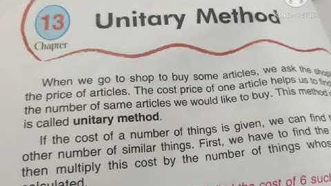 Class-4,Maths,Ch-13, Unitary Method