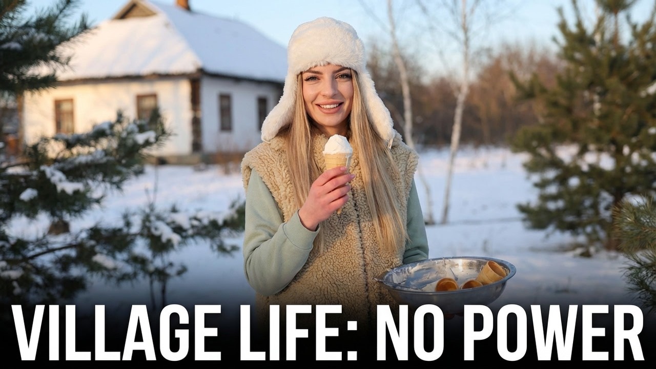 Village Girl Cooks Without Power | Frozen Day in a Ukrainian Village ASMR