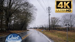 Rainy Day Drive Through Rural Georgia(USA)  | Relaxing Car Sounds,Wet Roads & Farm Views (ASMR | 4K)
