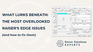 What Lurks Beneath: The Most Overlooked Raiser's Edge Issues (and how to fix them)