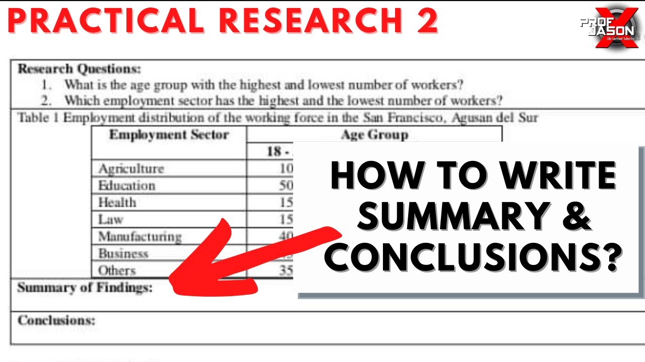 importance of summary of findings in research