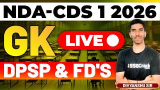 NDA &amp; CDS 1 2026 Exam GK Live - DPSP &amp; FD's