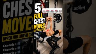 🔽5 Full Chest Exercises – Upper, Mid, Lower & Inner Chest Routine🔥 #gymtips #fitnesstips #fitness