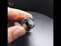 خاتم فضة حجر لامع اسود صغير