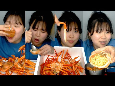 [왕쥬] <strong>홍게</strong> 해체쇼부터 <strong>홍게</strong> 라면까지 별 걸 다 해먹는 먹방!!!｜+ 블랙타이거새우찜