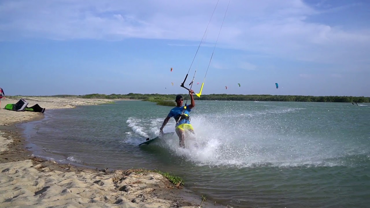 Kitesurfing Technique - Barefoot Water-ski Dismount Slow Mo