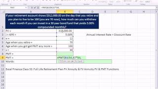 Excel Finance Class 37: How Much Do I Get Each Month During Retirement?