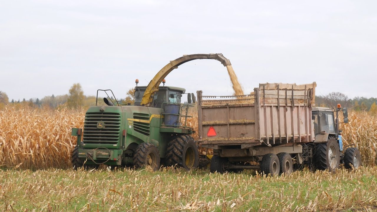 Заготовка кормов / John Deere 7480 / 2X БЕЛАРУС 1221, 2X 952 /