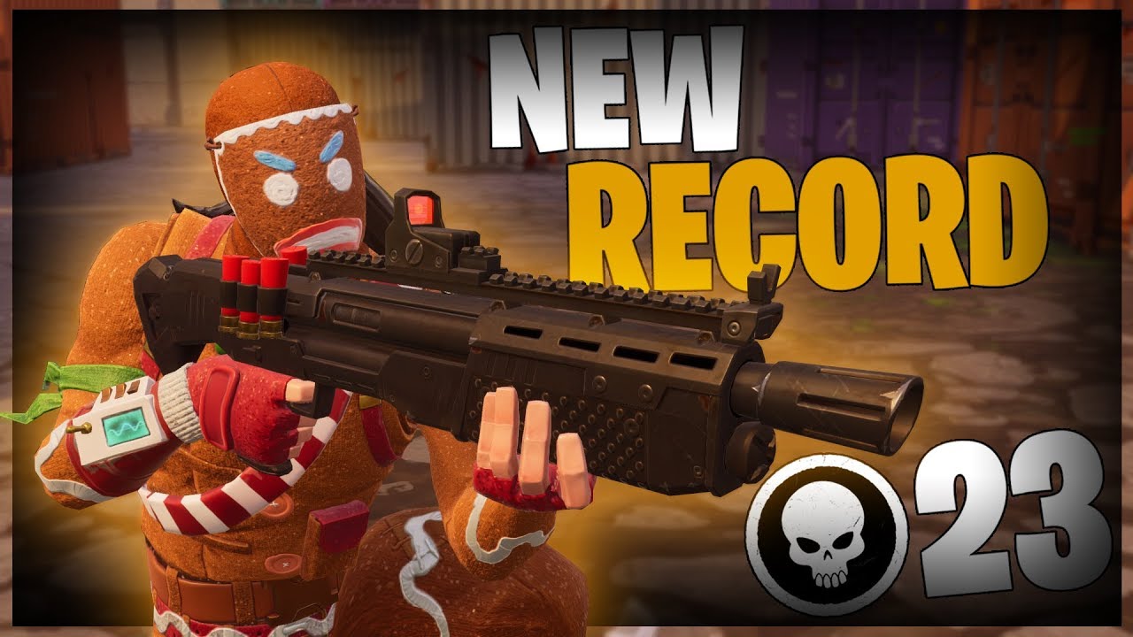 INSANE 23 KILL RECORD WITH 1HP (Fortnite Battle Royale Solo Squads Gameplay)