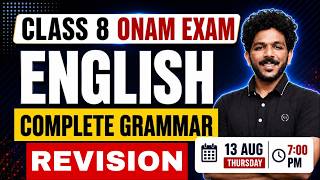 Class 8 English Onam Exam | Complete Grammar | Exam Winner